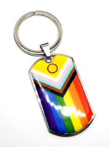 Pride Keyring Progress Pride LGBTQIA Symbol Iconic Gay Pride High Quality Steel - £10.01 GBP