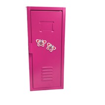 Emily Rose 18 Inch Doll Clothes Storage Locker Bright Pink School Butterfly - £19.83 GBP