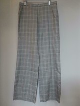 New GIORGIO ARMANI Grey Multi Color Wool Silk Linen Check Pants 46/12 Italy - $145.49