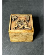 Sumo Wrestlers Antique Bone Jewelry Box with Ring Box Handmade Japan  - $43.18 CAD