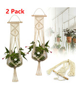 2 Pack Plant Hanger Flower Pot Plant Holder Large 4 Legs Macrame Jute 41... - €27,78 EUR