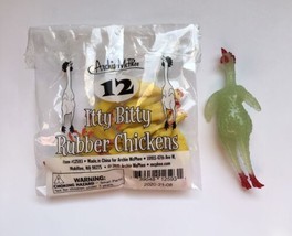 Archie McPhee Lot of 12 Itty Bitty Rubber Chickens &amp; Glow in the Dark Chicken - £14.79 GBP