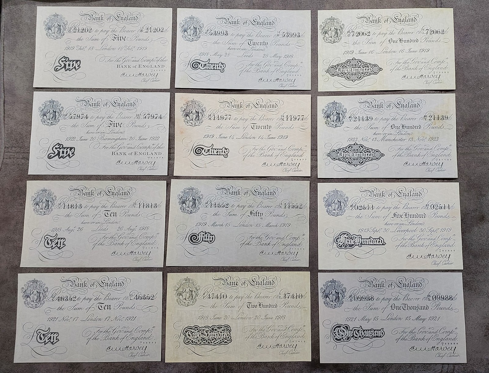Quality COPIES with W/M Great Britain, England 1- 200 Pound 1918-1925 FR... - $55.00