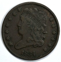 1834 Classic Head circulated half cent VF details - £58.92 GBP