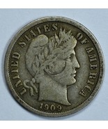 1909 Barber circulated silver dime F details - £9.57 GBP