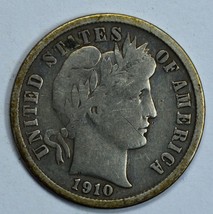 1910 Barber circulated silver dime F details - $12.00