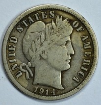 1914 Barber circulated silver dime F details - $12.00