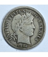 1912 D Barber circulated silver dime VF details - £13.75 GBP