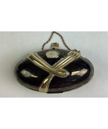 Vintage Black Evening Bag With Gold Trim, Rhinestones And Gold Chain - $290.29 MXN