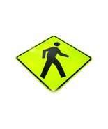 Pedestrian 36x36 Fluorescent Yellow Diamond Grade Reflective Sign New Other - $2,207.28 MXN