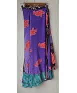 Upcycled Indian Sari Wrap Skirt S619 - $25.38 CAD