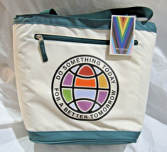 Canvas Cooler Tote &quot;Do Something Today For a Better Tomorrow&quot; 11.25&quot;x7&quot;x12&quot; - £26.72 GBP