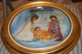 The Nativity by De Grazia Holiday Collector Plate 1979, in Frame - £52.27 GBP