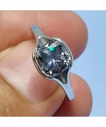 Vintage Grey Moissanite Cushion Cut Engagement Ring 7MM Dark Grey Lab Cr... - €112,05 EUR