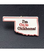 Oklahoma State Shape Pin Pinback Vintage Travel Souvenir Plastic - £14.35 GBP