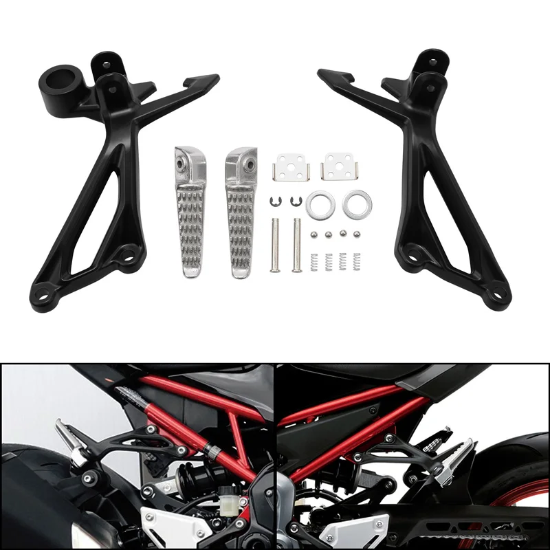 Orcycle rear passenger footrests footpegs for kawasaki z900 2017 2023 z900 se 2022 2023 thumb200