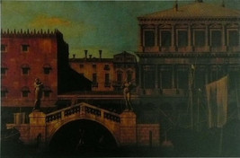 The Ponte Della Pescaria And Buildings On The Quay  (Capriccio) - Canaletto - Fr - £25.57 GBP