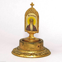 Saint John Joan Orthodox Vintage Brass Plate Plaque Stand Icon Signed D.R.G.M. - £20.15 GBP