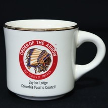 Boy Scouts VTG BSA Ceramic Mug Order of the Arrow Skyloo Lodge Indian Chief Cup - £14.10 GBP