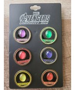 Marvel Comics Avengers Infinity Stones Collectors 6 Lapel Pin Set Bioworld New - $10.84