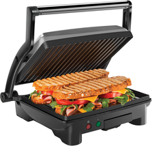 Panini Press Grill and Gourmet Sandwich Maker Non-Stick Coated Plates, O... - £42.54 GBP