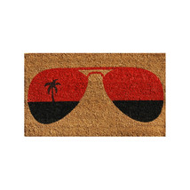17 x 29 in. Tropical View Rectangular Doormat - Natural, Orange &amp; Black - $817.97 MXN