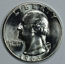 1963 P Washington uncirculated silver quarter BU - $12.50