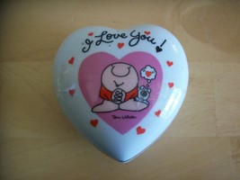 Vintage Ziggy “I Love You!” Heart Shaped Ceramic Jewelry Box  - £18.77 GBP