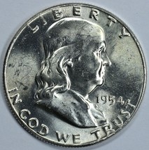 1954 P Franklin uncirculated silver half dollar BU - $24.00
