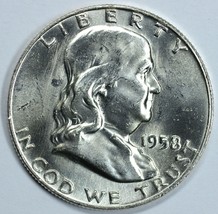 1958 D Franklin uncirculated silver half dollar BU - $24.00