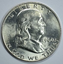 1960 D Franklin uncirculated silver half dollar BU - $23.00