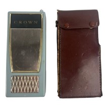 Vintage CROWN Walkie Talkie 10 Transistor Radio 27-125 leather case Unte... - $29.69