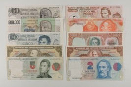 South American Nations 10-Notes Lot // Argentina, Brazil &amp; Uruguay - £39.56 GBP