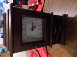 Bulova Wooden Mantel Clock With Jewelry Storage - $20.99