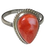 Navajo sterling silver 950 orange spiny oyster ring size 5.75 - $70.00