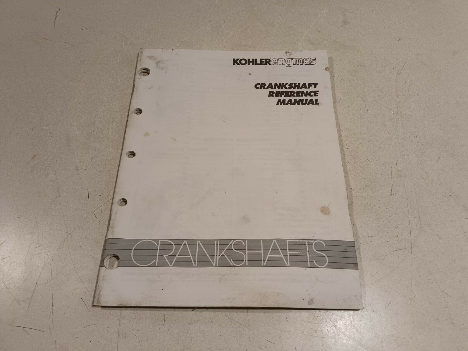 KOHLER CRANKSHAFT REFERENCE MANUAL Heavy Equipment Manuals & Books
