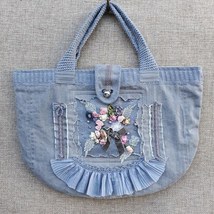 Women&#39;s handmade summer bag made of light canvas in patchwork style for every da - £71.92 GBP