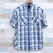 5.11 Tactical Short Sleeve Snap Button Shirt Blue Plaid Workwear Mens Medium - £27.86 GBP