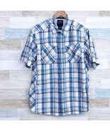 5.11 Tactical Short Sleeve Snap Button Shirt Blue Plaid Workwear Mens Me... - £27.75 GBP