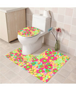 3Pcs/set Ice Cream Lilly Pulitzer Bathroom Toliet Mat Set Anti Slip Bath... - £26.02 GBP+