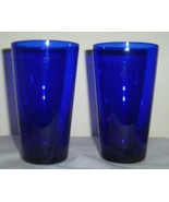 (2) Stunning Cobalt Blue 16 oz Libbey Tall Glass Tumblers - $65.42 CAD