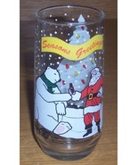 MINT 1994 Coca Cola Polar Bear &amp; Santa Collectible Christmas Glass - $22.99