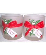 Christmas &quot;Holiday Cheer&quot; Collectible Frosted Short Glass Tumblers - $32.99