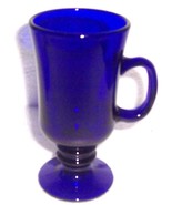 Cobalt Blue Handblown Slender Coffee Glass Mug - $27.99