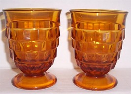 Indiana American Whitehall Amber Color Short Water Glasses - £28.19 GBP
