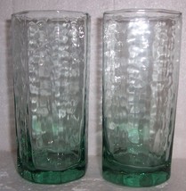 (2) Frosted Style Light Green Libbey Collectible Tall Glass Tumblers - £18.87 GBP
