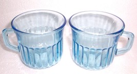 (2) Fortecrisa Light Blue Swirl/Diamond Design Glass Cups - £23.72 GBP