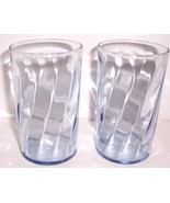 (2) Libbey Light Blue Swirl Design Orange Juice Short Glasses - $21.99