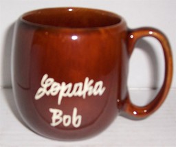 &quot;Bob Lopaka&quot; Handmade Brown Glazed Ceramic Hawaii Collectible Coffee Mug - £18.01 GBP