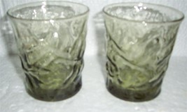 (2) Libbey&#39;s Green Short Depression Juice Glasses - £18.18 GBP